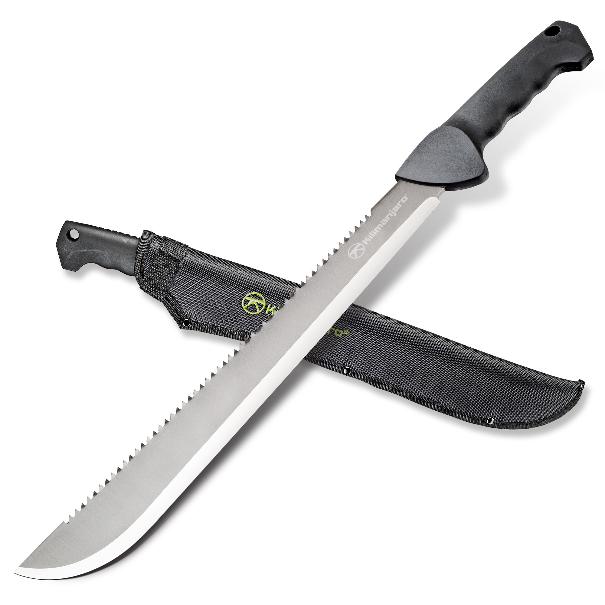 Kilimanjaro, 21in. Machete with Serrated Back and Black Finish, Model# 910040